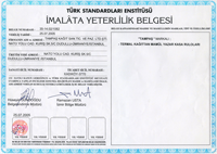 malata Yeterlilik Belgesi